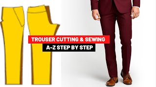 HOW TO CUT AND SEW A TROUSER WITH POCKET MALE amp FEMALE AZ STEP BY STEP FULL VIDEO [upl. by Johan]