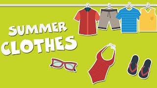 Ropa en inglés para niños  summer clothes vocabulary  vocabulario en inglés [upl. by Hock461]