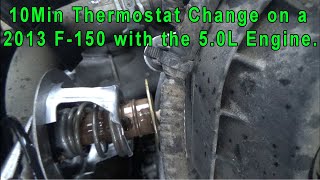 2015  2019 F150 Thermostat replacement Coyote 50 [upl. by Kcirb]