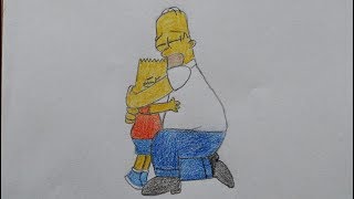 Bart und Homer Simpson zeichnen  how to draw Simpsons  как нарисовать Барта и Гомера Симпсон [upl. by Esidnac]