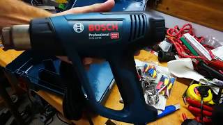 Unpacking  unboxing heat gun Bosch GHG 2366 Set 06012A6301 [upl. by Noyar236]