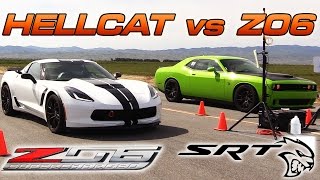 Corvette Z06 vs Hellcat  12 Mile Drag Race [upl. by Ahsiekit]