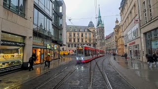 Driver’s Eye View  Halle Germany  Chartered Heritage Tatra T4 Tram Tour [upl. by Mariette]