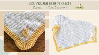 Faire Couverture Bébé au crochet pour débutant 😍 Tuto Pas à Pas 🎨😍 [upl. by Enyawed]