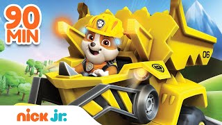 Rubble Construction Truck Rescue Missions w PAW Patrol  90 Minute Compilation  Rubble Official [upl. by Imuya]