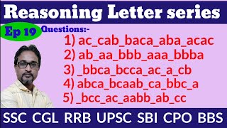 Letter series reasoning questions solution  letter series  repeated series or continuous series [upl. by Bernadene265]