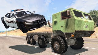 Crazy Police Chases 133  BeamNG Drive Crashes  CrashBoomPunk [upl. by Alfredo616]