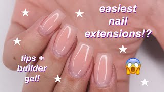 HOW TO nail extensions w tips amp builder gel [upl. by Par]