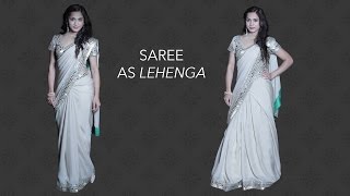 How to Wear a Saree as a Lehenga in 3 Easy Steps  Glamrs Outfit Styles [upl. by Ranee]