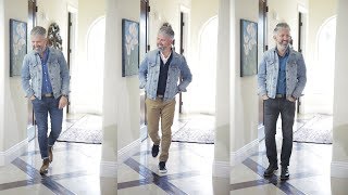 3 Ways to Wear a Denim Jacket  How to Dress Better Over 40 [upl. by Abert]