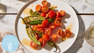 Green Chile amp Cherry Tomato Pickle From Priya amp Ritu Krishna  Genius Recipes [upl. by Ettelrahc]