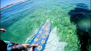 SURFING THE GLASSIEST PORTUGAL PERFECTION RAW POV On a rented Longboard [upl. by Rodrique963]