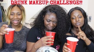 DRUNK MAKEUP CHALLENGE WITH DEBBIE CROWN amp BEAUTYBYBEMI [upl. by Dorena]