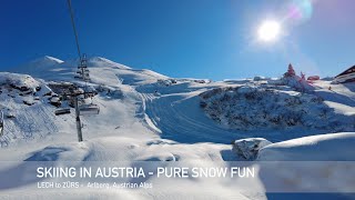 4k SKIING in Austria from Lech to Zürs Arlberg [upl. by Zeuqcaj]