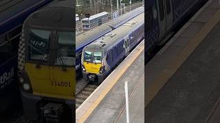 334001 arrives in Motherwell trainspotteruk scotrail railway [upl. by Ahsenot]