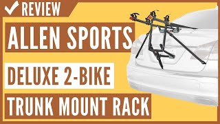 Allen Sports Deluxe 2Bike Trunk Mount Rack Model 102DNR Review [upl. by Enirbas967]