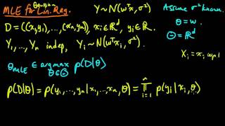 ML 94 MLE for linear regression part 1 [upl. by Wolgast92]