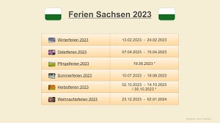 Ferien Sachsen 2023 [upl. by Eves]