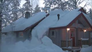 Removing Snow from Roof with Rope [upl. by Naenej151]