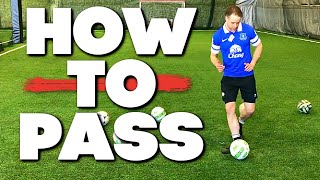 How to PASS a soccer ball for beginners  STEP by STEP [upl. by Enyt204]