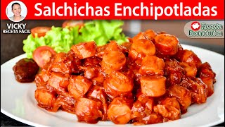 SALCHICHAS ENCHIPOTLADAS  Vicky Receta Facil [upl. by Emawk]