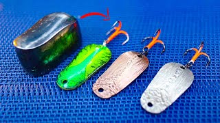 Craft making fishing lures using a punch and plastic caps [upl. by Nadual731]