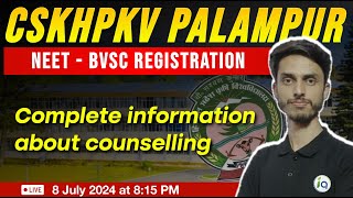 NEET BVSc CSKHPKV Palampur Registration start  BVSc Palampur counselling complete information [upl. by Rebliw952]