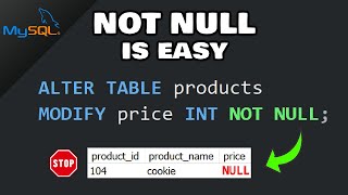 MySQL NOT NULL constraint [upl. by Marpet]