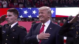 Watch Trump sing along with national anthem [upl. by Anivek]