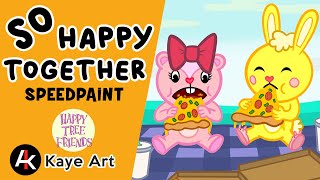 Giggles and Cuddles  So Happy Together  Happy Tree Friends SPEEDPAINT [upl. by Sharity]