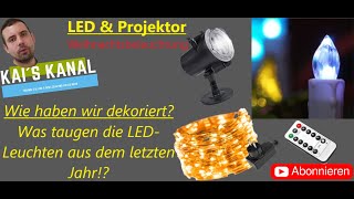 Weihnachtsbeleuchtung  LEDDraht  BatterieKerzen  LEDProjektor für Außen und Innenbeleuchtung [upl. by Rockey]