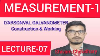 MEASUREMENT1DARSONVAL GALVANOMETERLECTURE07 [upl. by Anyr]