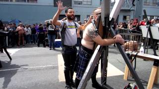 Being flogged and single tailed at Folsom Street Fair 2012 [upl. by Stiruc196]