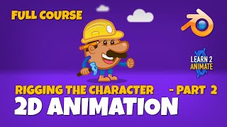 How to Animate a 2d Illustration Part 02 Rigging in Grease Pencil in Blender 34 Beginner Course [upl. by Crean]