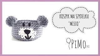 Koszyk na szydełku w kształcie MISIA  Tshirt Yarn PIMO [upl. by Arrais]