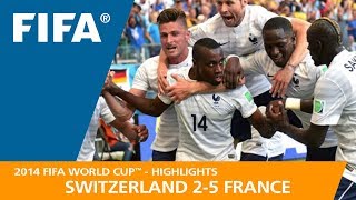 Switzerland v France  2014 FIFA World Cup  Match Highlights [upl. by Vena778]