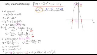 Własności funkcji kwadratowej  przykład [upl. by Hesta]