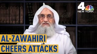 Al Qaeda Leader Ayman alZawahiri Cheers 911 Attacks on 18th Anniversary  NBC New York [upl. by Melonie]