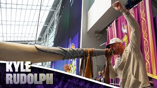 Kyle Rudolph Leads the Skol Chant and Sounds the Gjallarhorn [upl. by Notla]