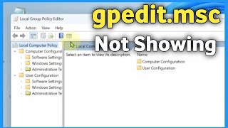 Fix gpeditmsc windows 11 missing  gpedit not found in windows 11 [upl. by Aretta]