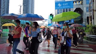 4K 🇹🇭 Walking around Silom Area in Bangkok In The Rain AUGUST 2023 [upl. by Sukul76]