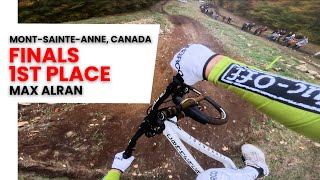 GoPro FIRST PLACE at Mont Sainte Anne  Max Alran  Juniors Finals  24 UCI DH MTB World Cup [upl. by Sillyhp80]