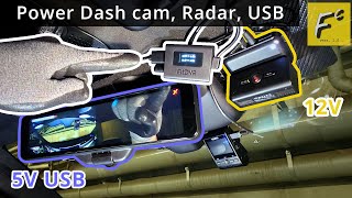 Easy clean dual power for Dash cam Radar USB device  FitDVR Power Adapter for 12V  USB 5V [upl. by Notlrak]