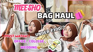 Meesho bag haul under ₹300💸😍 tote bag  sling bag  clutch  shaadi wear bags  afforded finds🤩 [upl. by Malley]