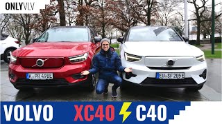 Volvo XC40 vs C40 EV ⚡  Detailed Comparison of the Newly Refreshed Electric Volvos [upl. by Nottarts]