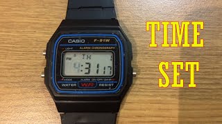 Casio F91W how to set time super quick [upl. by Charie]