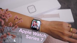 Apple Watch Series 7 STARLIGHT unboxing  impressions [upl. by Idalina647]