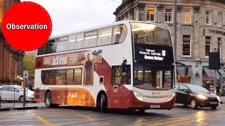 Buses Coaches amp Trams in the West End of Edinburgh in Scotland  November 2019 [upl. by Kaine]