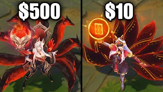 500 Immortalized Legend Ahri vs 10 Arcana Ahri Skins Comparison  League of Legends [upl. by Amilah164]