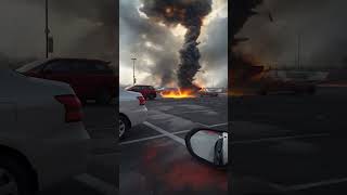 A fire tornado in the middle of the parking lot [upl. by Nrubyar17]